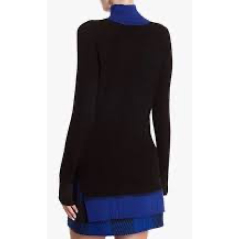 Rag Bone Black Blue Mock Neck Long Sleeve Sweater M